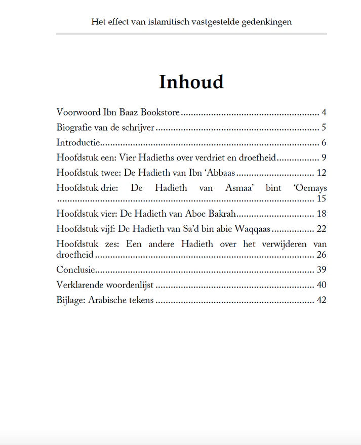 Het effect van islamitisch vastgestelde gedenkingen op het verdrijven van droefheid en ongerustheid