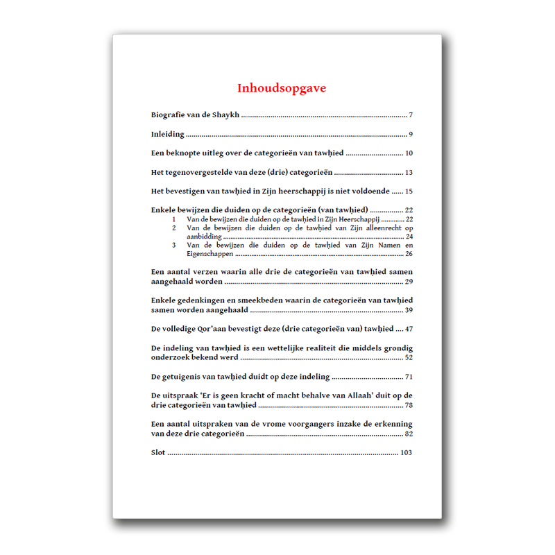 De Bewijzen van de Categorieën van Tawhied